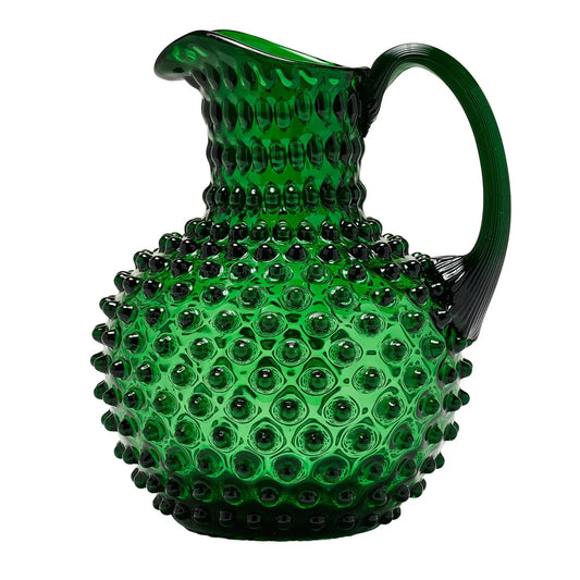 Midnight Botanica Hobnail Glass Pitcher