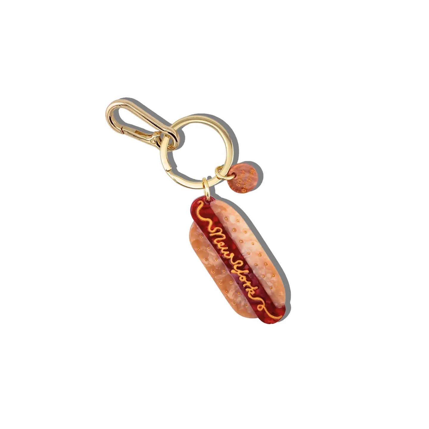 Hand-Painted Mini New York Hotdog Bag Charm + Keychain