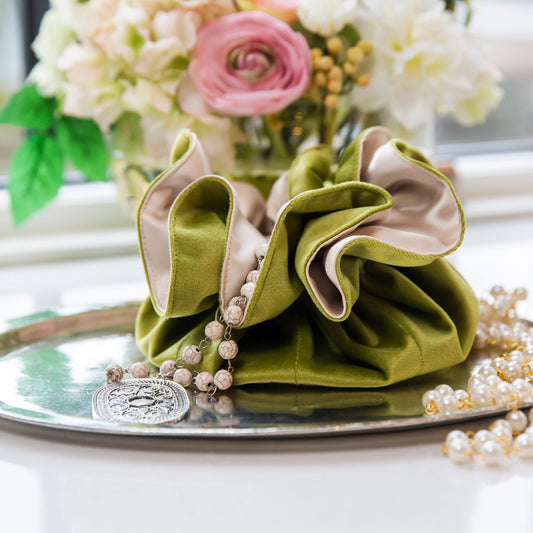 Pear Velvet Jewelry Blossom Pouch