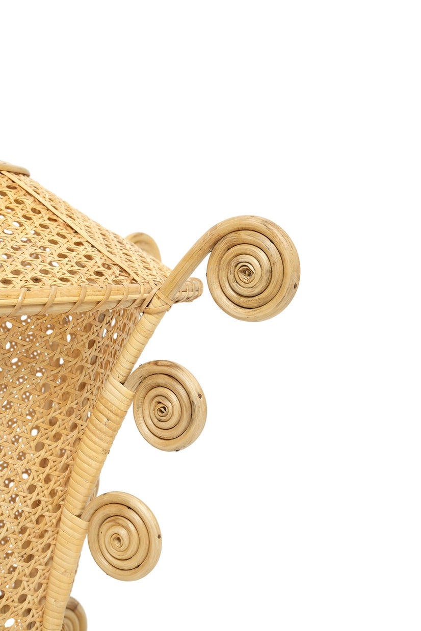 Curved Rattan Hanging Lampshade