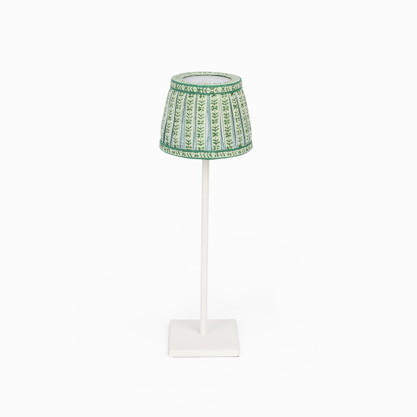 Mint Sky Rhea Floral Stripe Block Print Lampshade