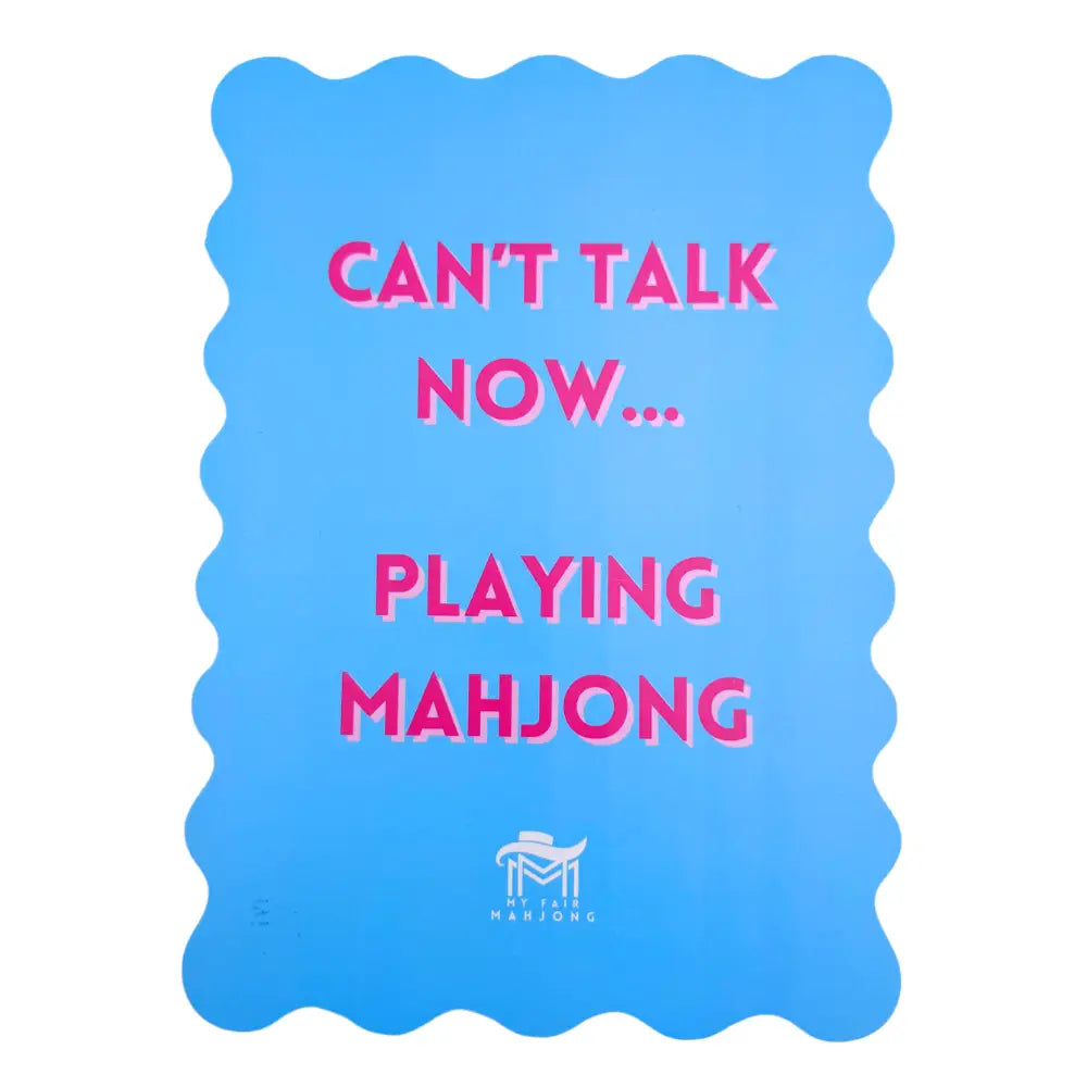 "Can't Talk" Blue Mahjong Shuffle Card