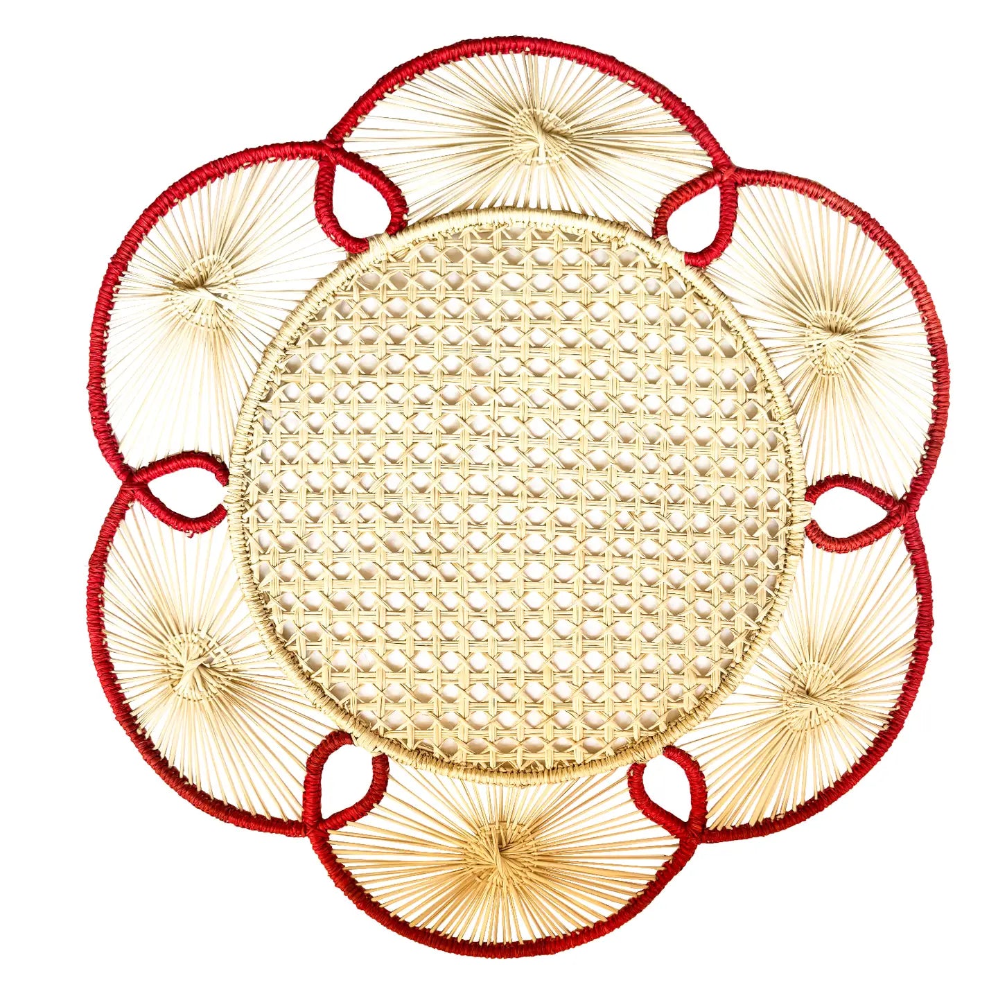 Red Handwoven Iraca Charger | Set of 4