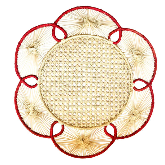Red Handwoven Iraca Charger | Set of 4