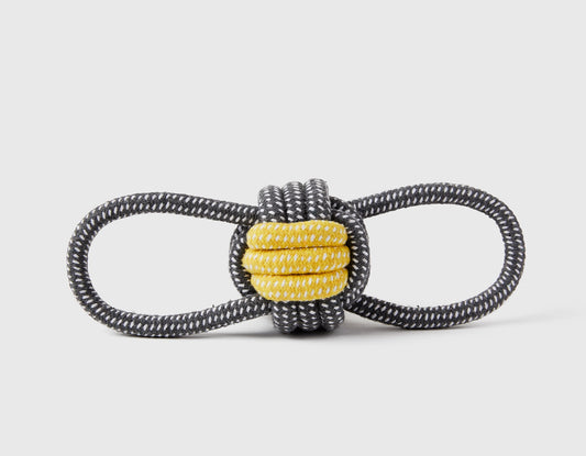 Black and Yellow Double Loop Celtic Knot Rope Toy