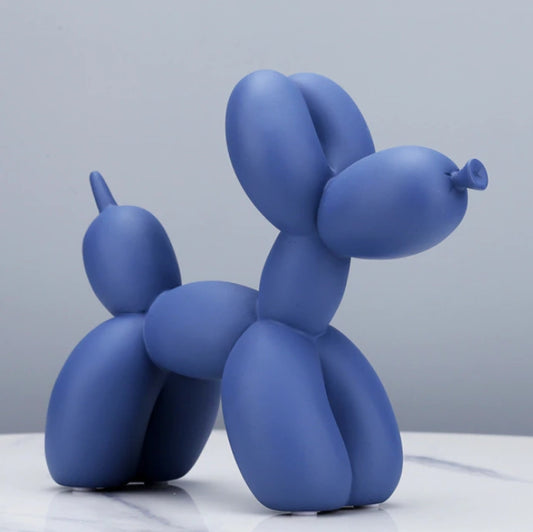 Blue Matte Balloon Dog Sculpture