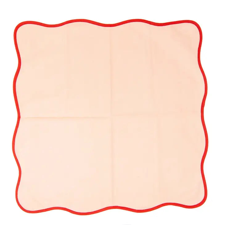 Burnt Red Scalloped Napkin