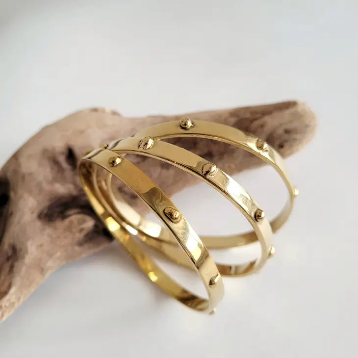 Brass Surf Gold Bangle Bracelet