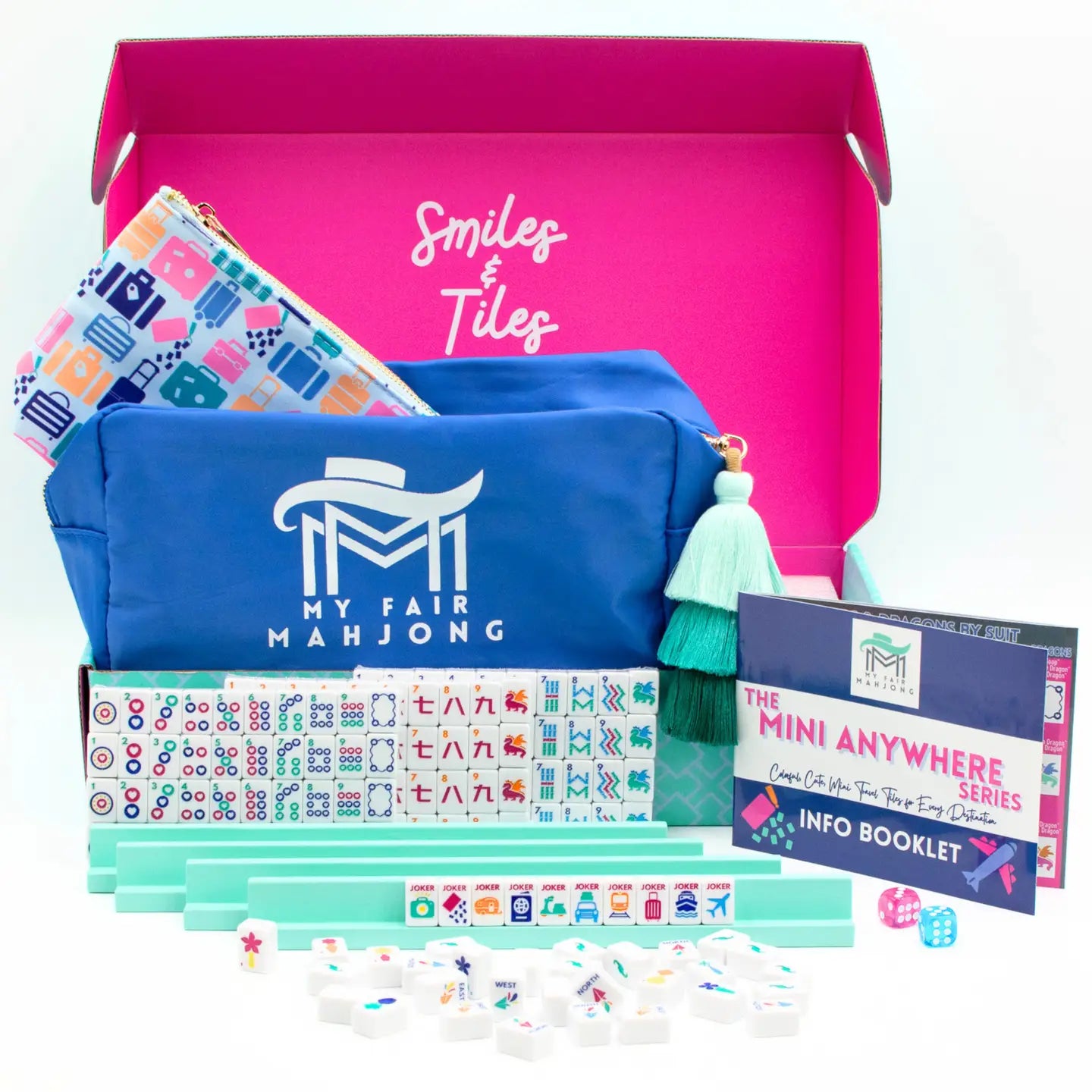 White Mini Travel Mahjong Set