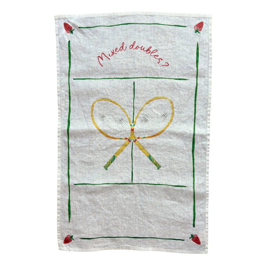 Mixed Doubles Linen Tea Towel