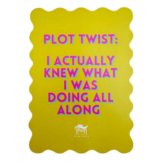 "Plot Twist" Yellow Mahjong Shuffle Card