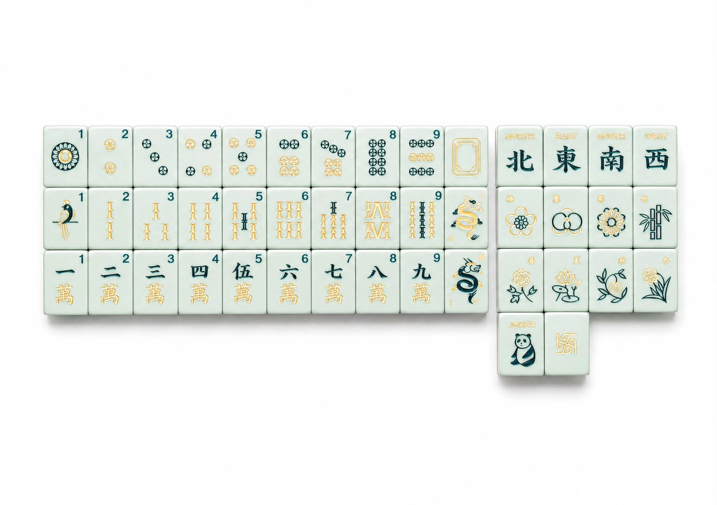 Mint + Sea Tradewind Mahjong Tile Set