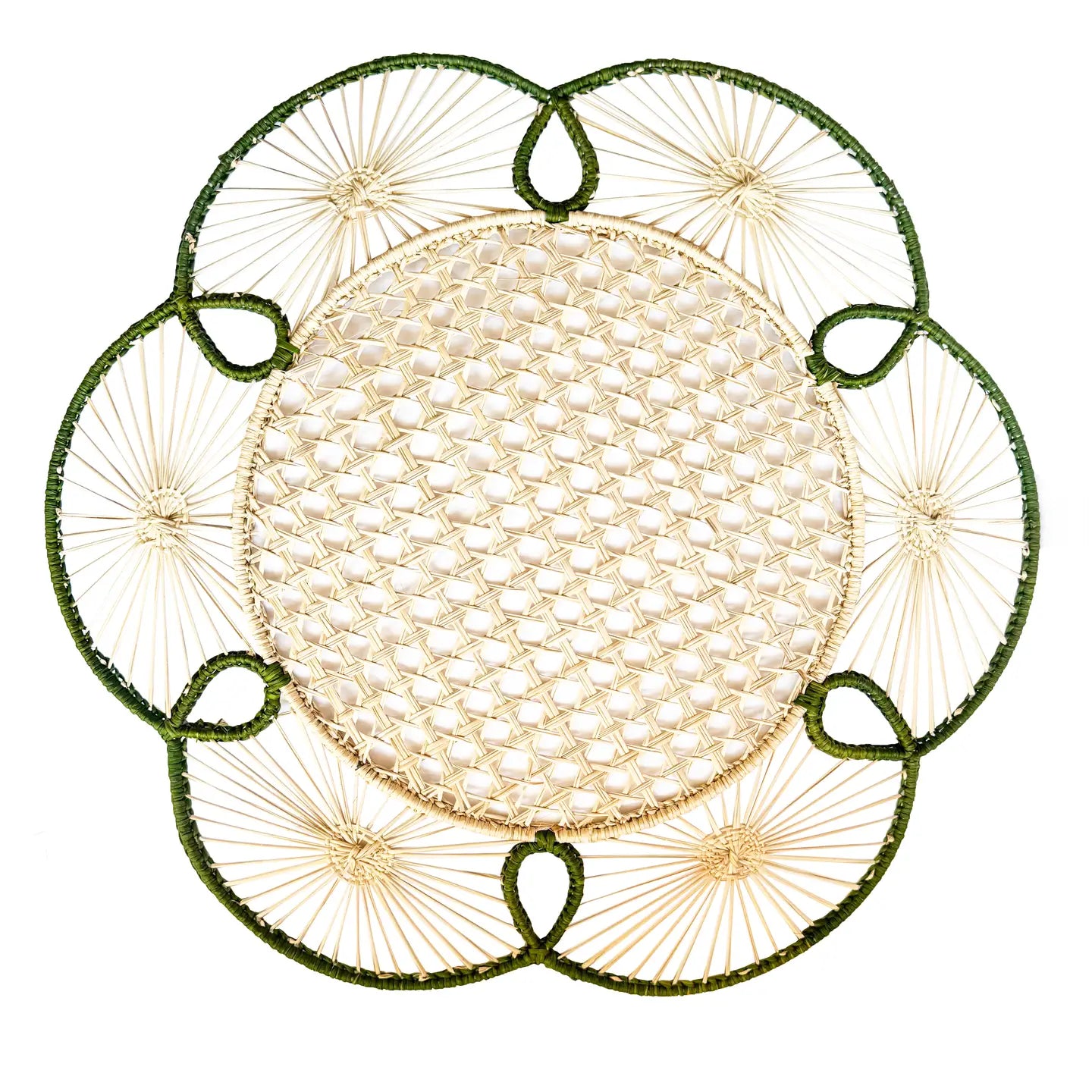 Green Handwoven Iraca Charger | Set of 4