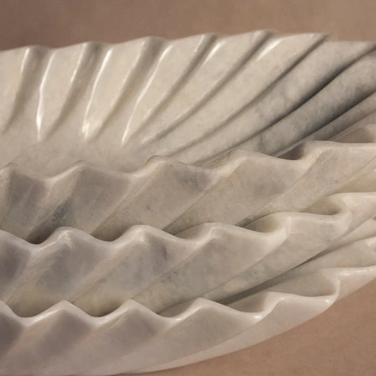 Oblong Fluted Marble Bowl