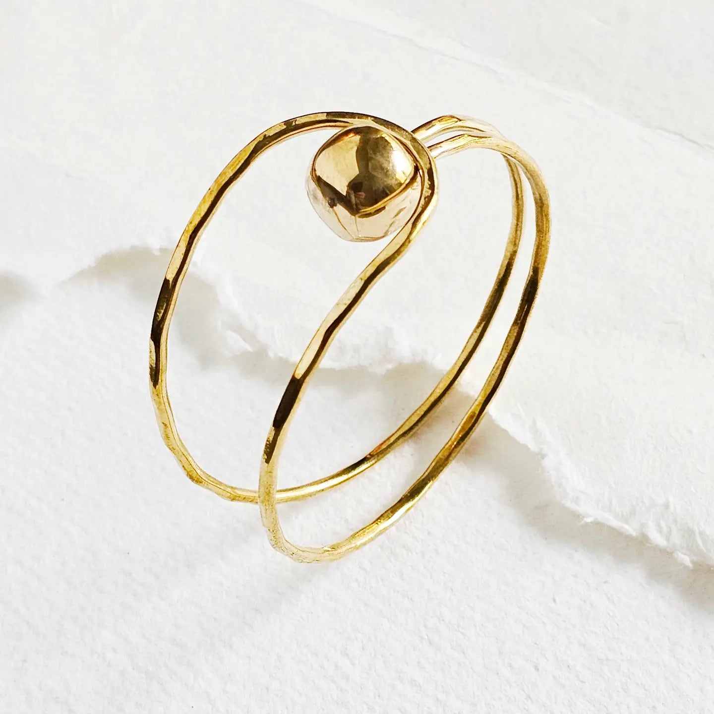 Brass Sphere Ball Circle Bangle Bracelet
