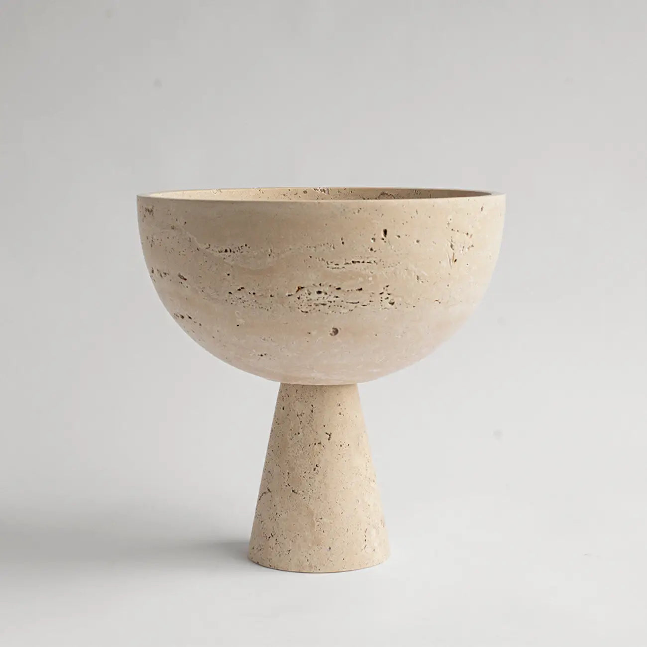 Travertine Pedestal Bowl