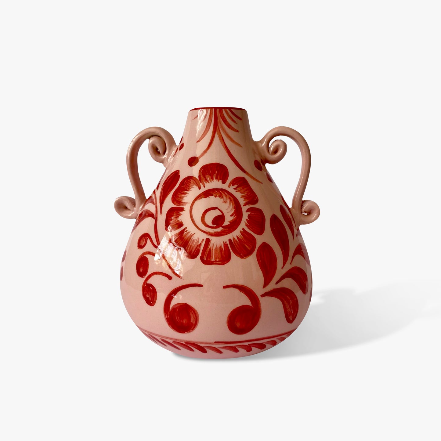 Baby Pink + Wine Amphora Vase