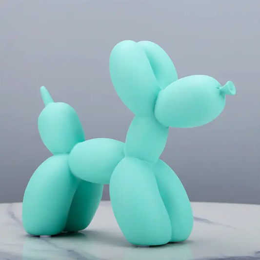 Turquoise Matte Balloon Dog Sculpture