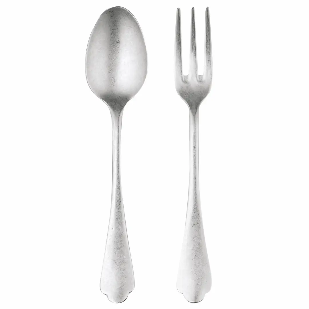 Fork and Spoon Pewter Serveware