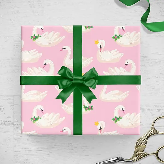 Seven Swans Swimming Wrapping Paper