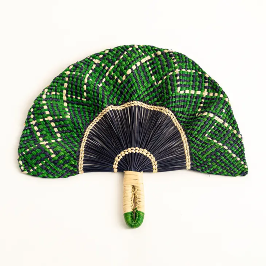 Green Toquilla Frilly Hand Fan