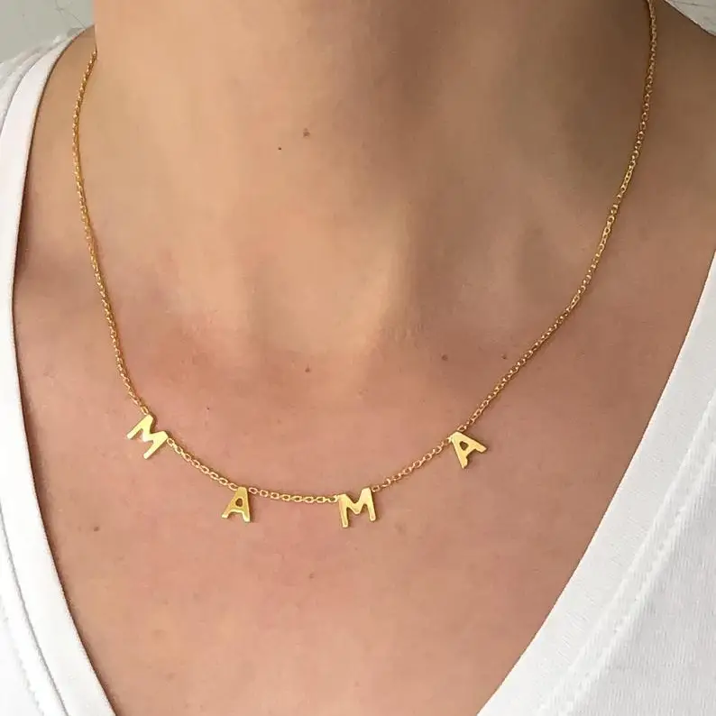 Mama Gold Letter Necklace