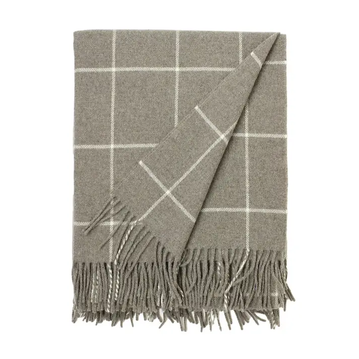 Quadro Taupe Wool Blanket