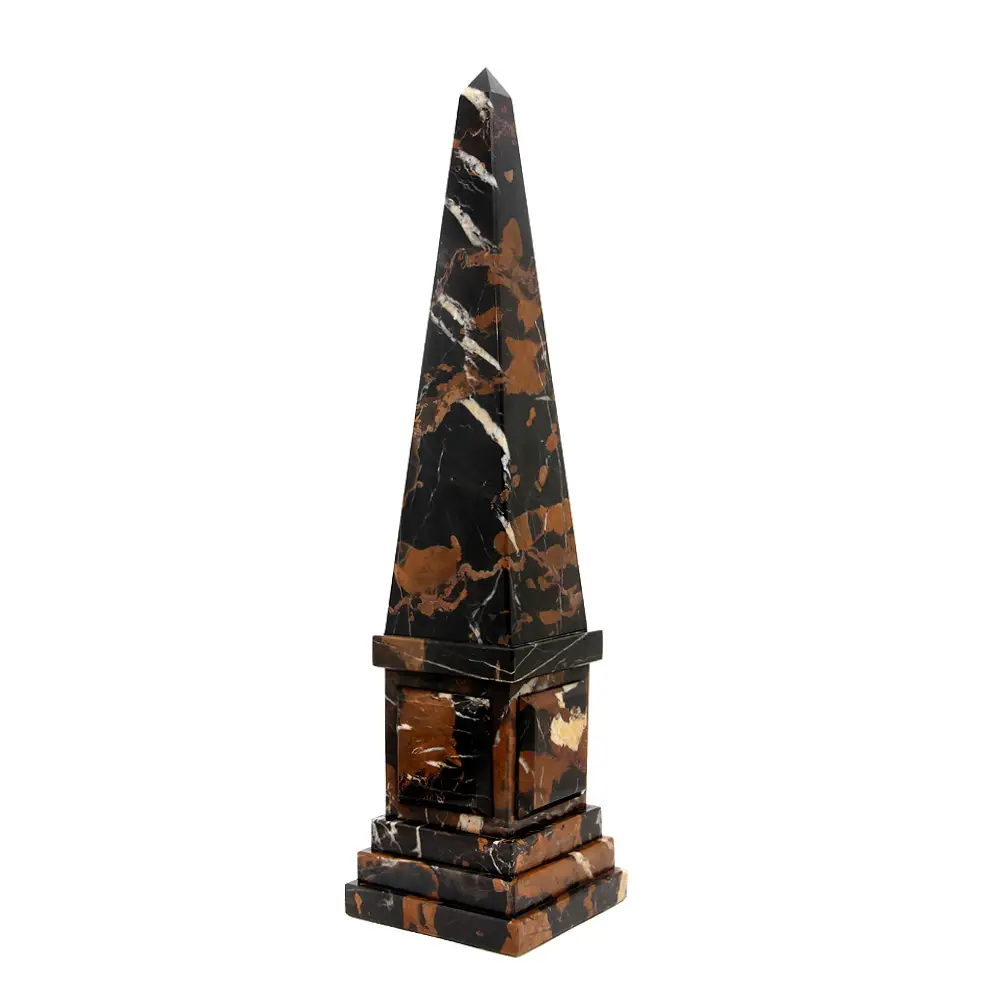 Black + Gold Marble Obelisk
