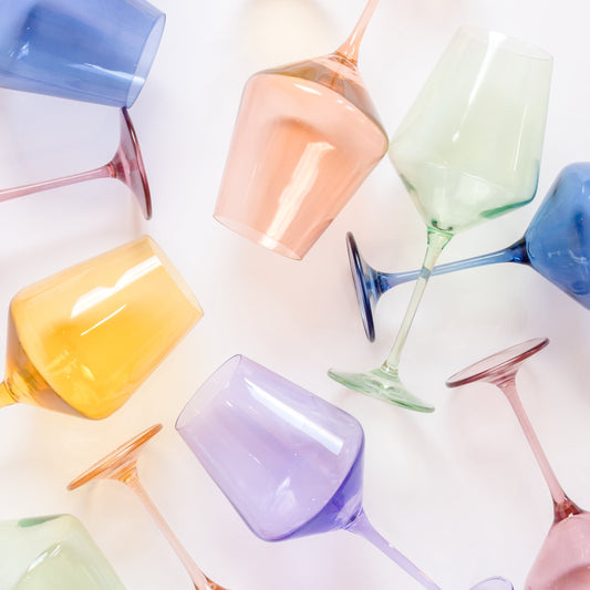 Bright Colored Wine Glasses | Sets of 2