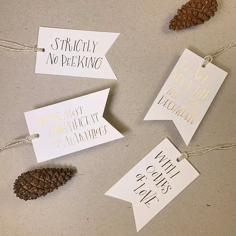 White Luxury Christmas Tags | Set of 4