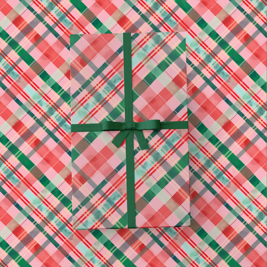 Merry Plaid Holiday Wrapping Paper