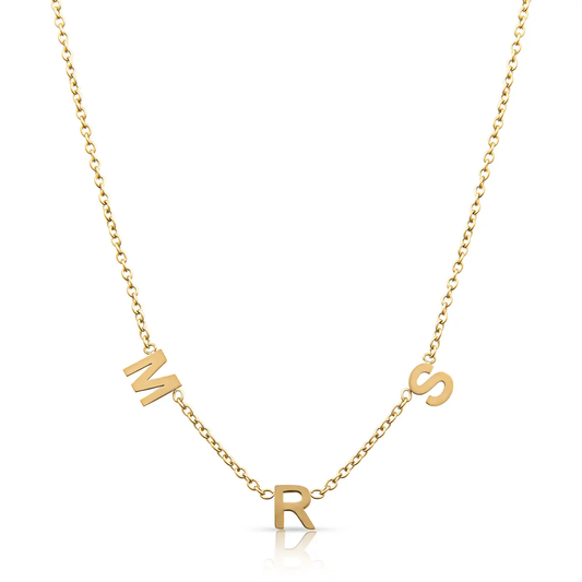 Mrs Gold Letter Necklace