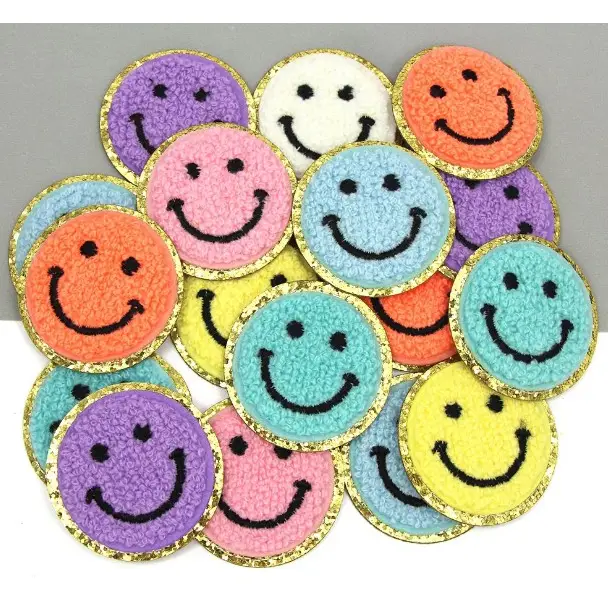 Smiley Iron On Face Patch