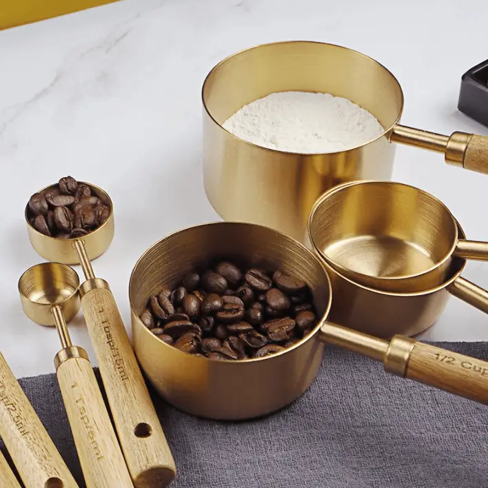 Gold Stainless Steel Measuring Cups