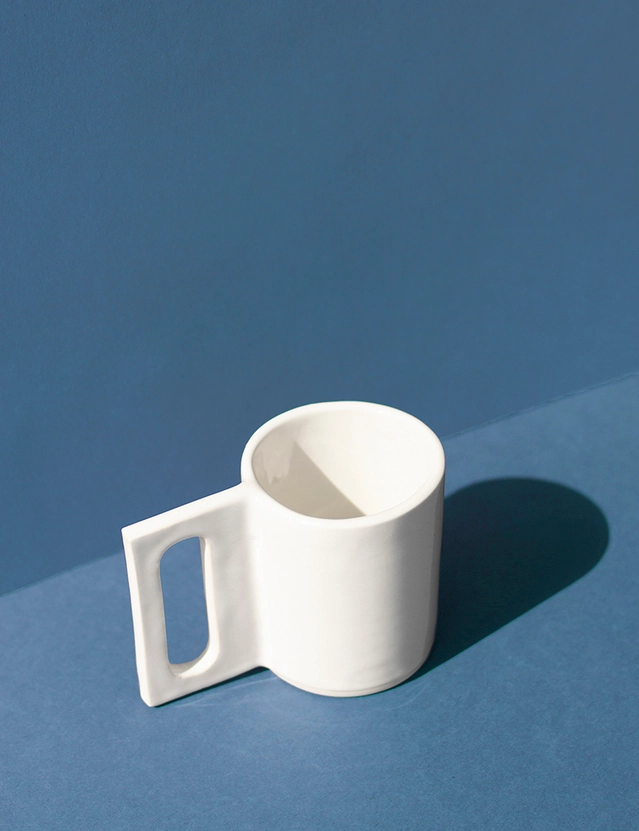 Gloss White Geo Mug