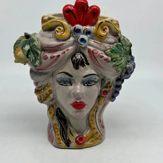 Classic Caltagirone Ceramic Queen Moor's Head