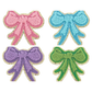 Chenille Embroidery Bow Self Adhesive Patch