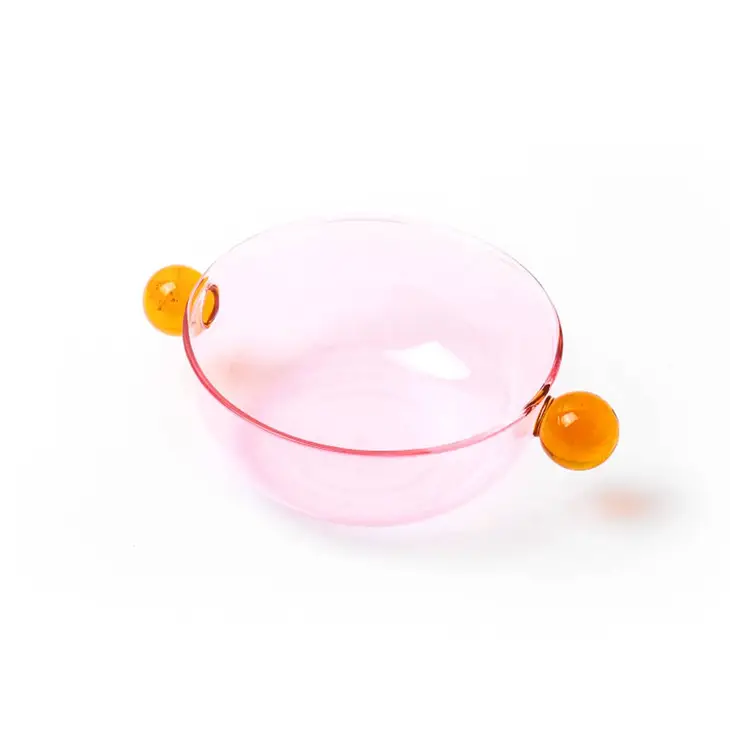 Pink + Amber Lollipop Glass Bowl