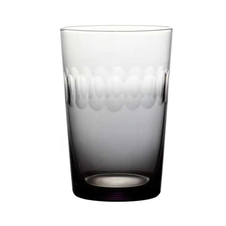 Smoky Crystal Tumblers with Lens Design | Set of 2