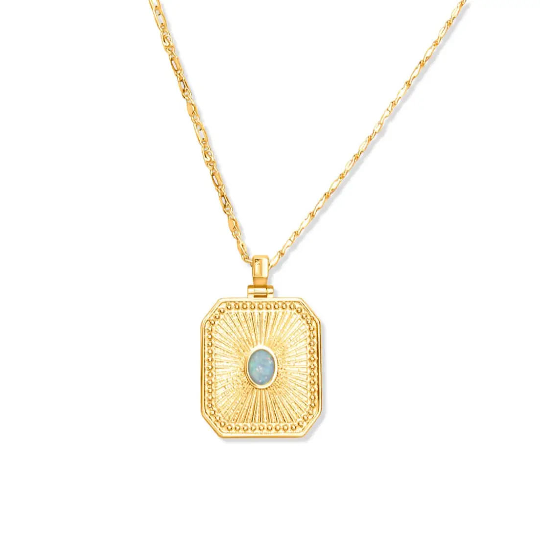 Gold-Filled Opal Sunburst Pendant