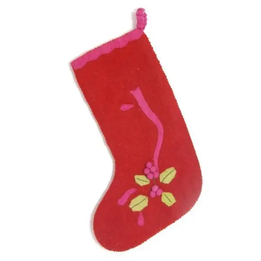 Handmade Hollyberry Christmas Stocking