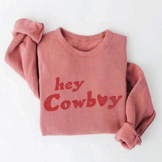 Mauve Hey Cowboy Sweatshirt