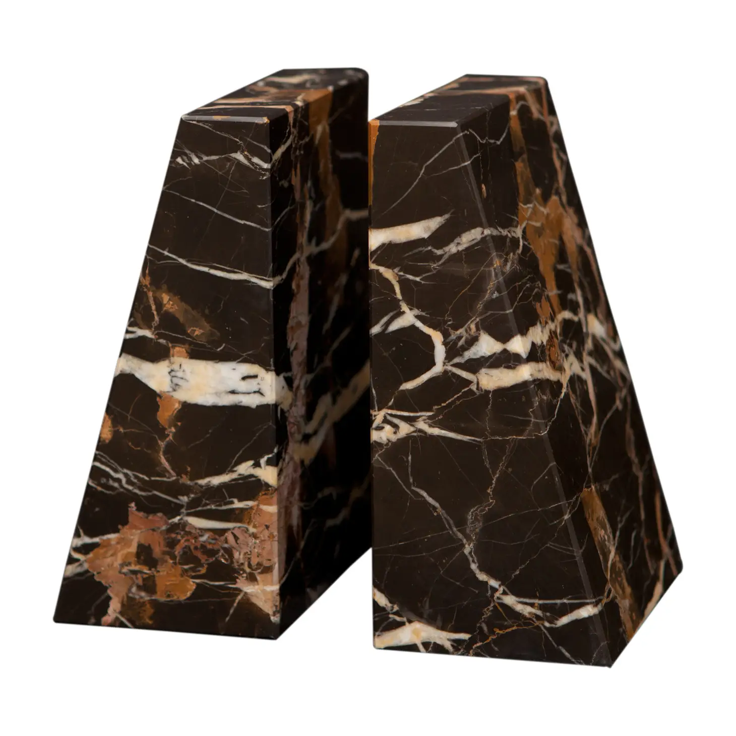 Black + Gold Marble Bookends