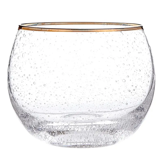 Gold Rimmed Roll Poly Glass