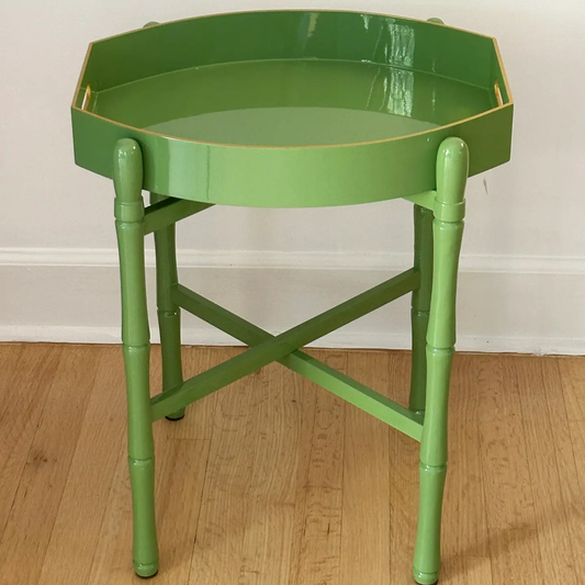 Green Tea Ellipse Lacquer Tray Table