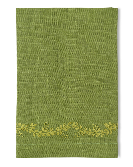 Lime Prism Vine Linen Cocktail Napkin