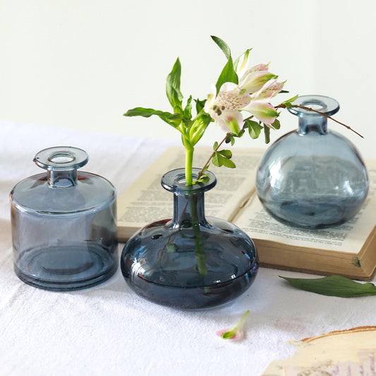 Navy Glass Bud Vases