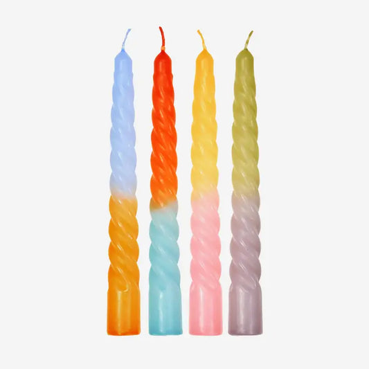 Twisted Dip Dye Candlesticks | Set of 4