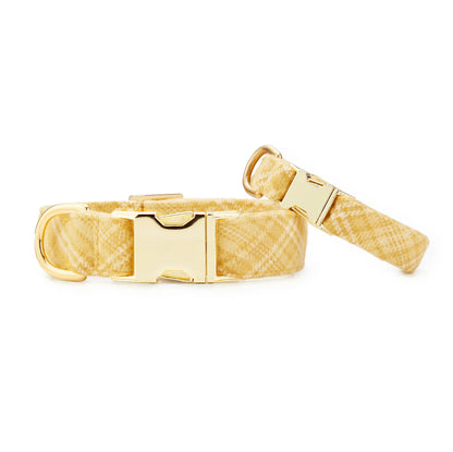 Buttercup Plaid Flannel Dog Collar