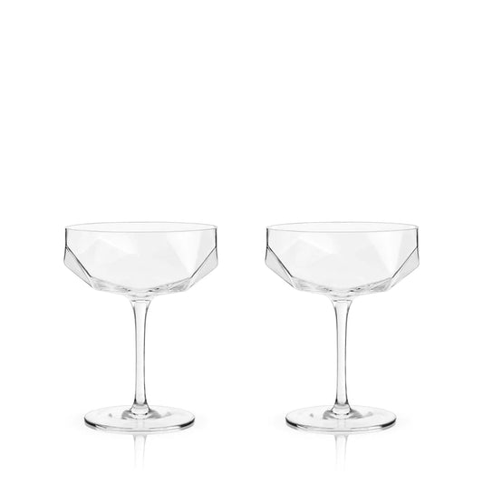 Faceted Crystal Coupe | Set of 2